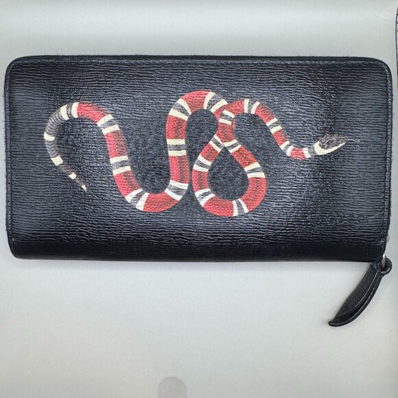 Gucci Discontinued Long Kingsnake Zippy Wallet - Picture 1 of 11
